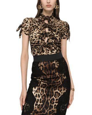Silk Blend Leopard Print Blouse by DOLCE&GABBANA