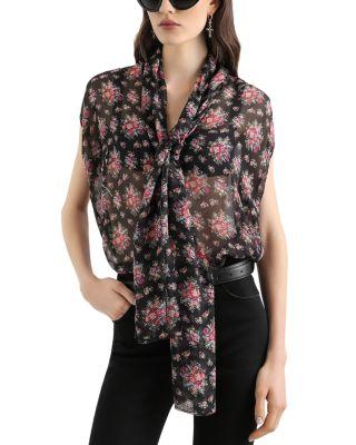 Silk Floral Bouquet Chiffon Sleeveless Blouse by DOLCE&GABBANA
