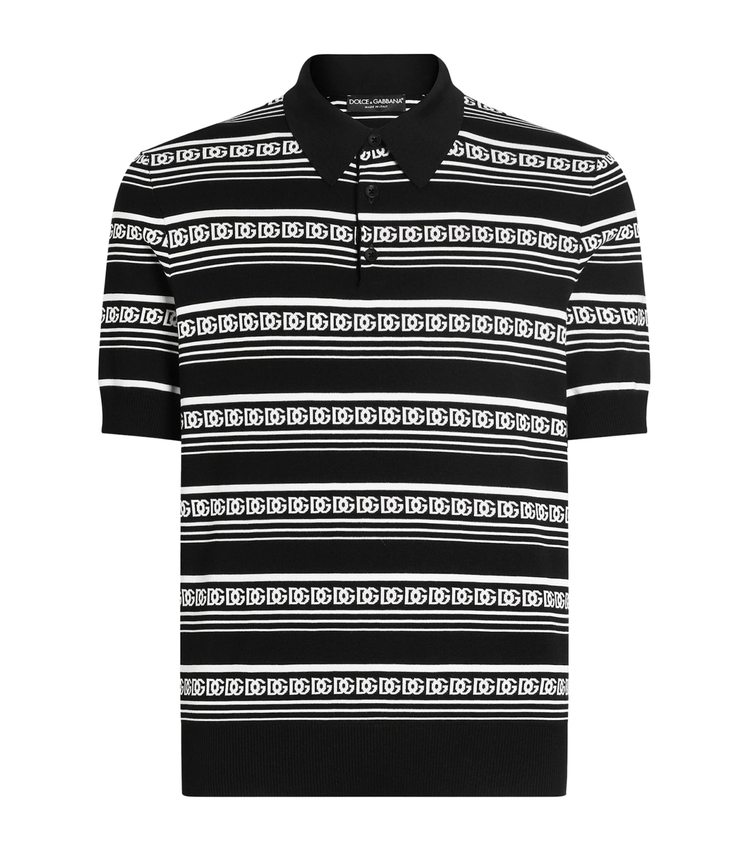 Silk Monogram Polo Shirt by DOLCE&GABBANA