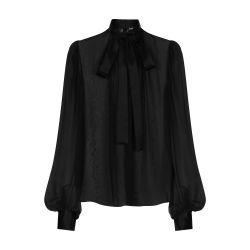 Silk chiffon pussy-bow blouse by DOLCE&GABBANA