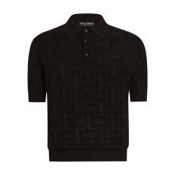 Silk polo-shirt with jacquard logo by DOLCE&GABBANA