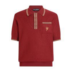 Silk polo-shirt with logo embroidery by DOLCE&GABBANA