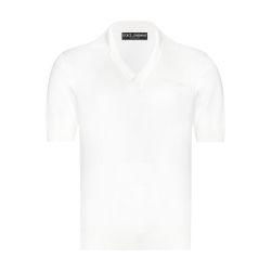 Silk polo-shirt with signature by DOLCE&GABBANA