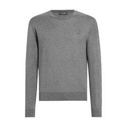 Silk round-neck sweater DG embroidery by DOLCE&GABBANA
