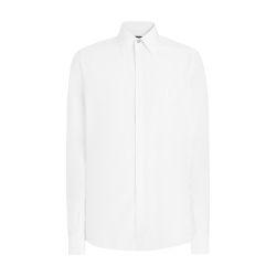Silk shirt with logo embroidery by DOLCE&GABBANA