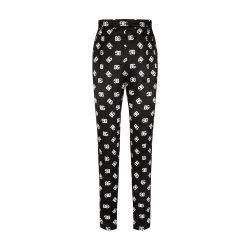 Silk twill pants with DG Monogram print by DOLCE&GABBANA