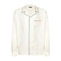 Silk twill shirt with DG embroidery by DOLCE&GABBANA