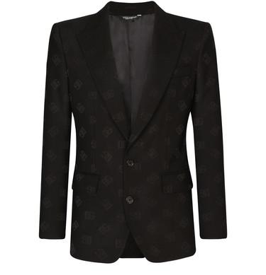 Single-breasted jacquard Sicilia-fit jacket with DG Monogram design by DOLCE&GABBANA