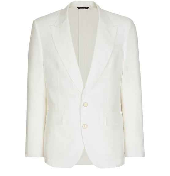 Single-breasted linen Sicilia-fit jacket by DOLCE&GABBANA