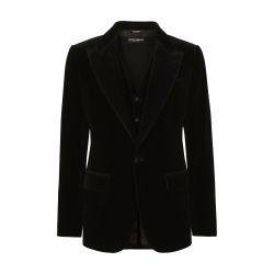Single-breasted smooth velvet suit by DOLCE&GABBANA