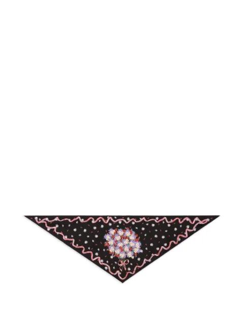 Small floral-print silk twill triangle scarf by DOLCE&GABBANA
