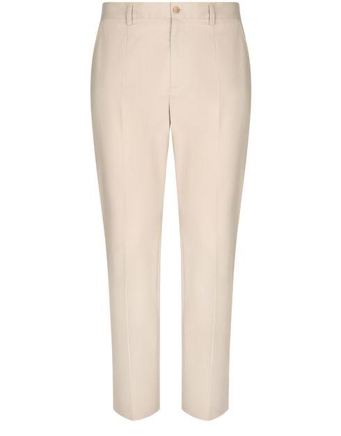 Stretch cotton pants with branded tag by DOLCE&GABBANA