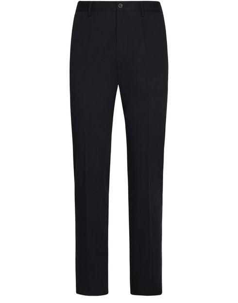 Stretch cotton pants with branded tag by DOLCE&GABBANA