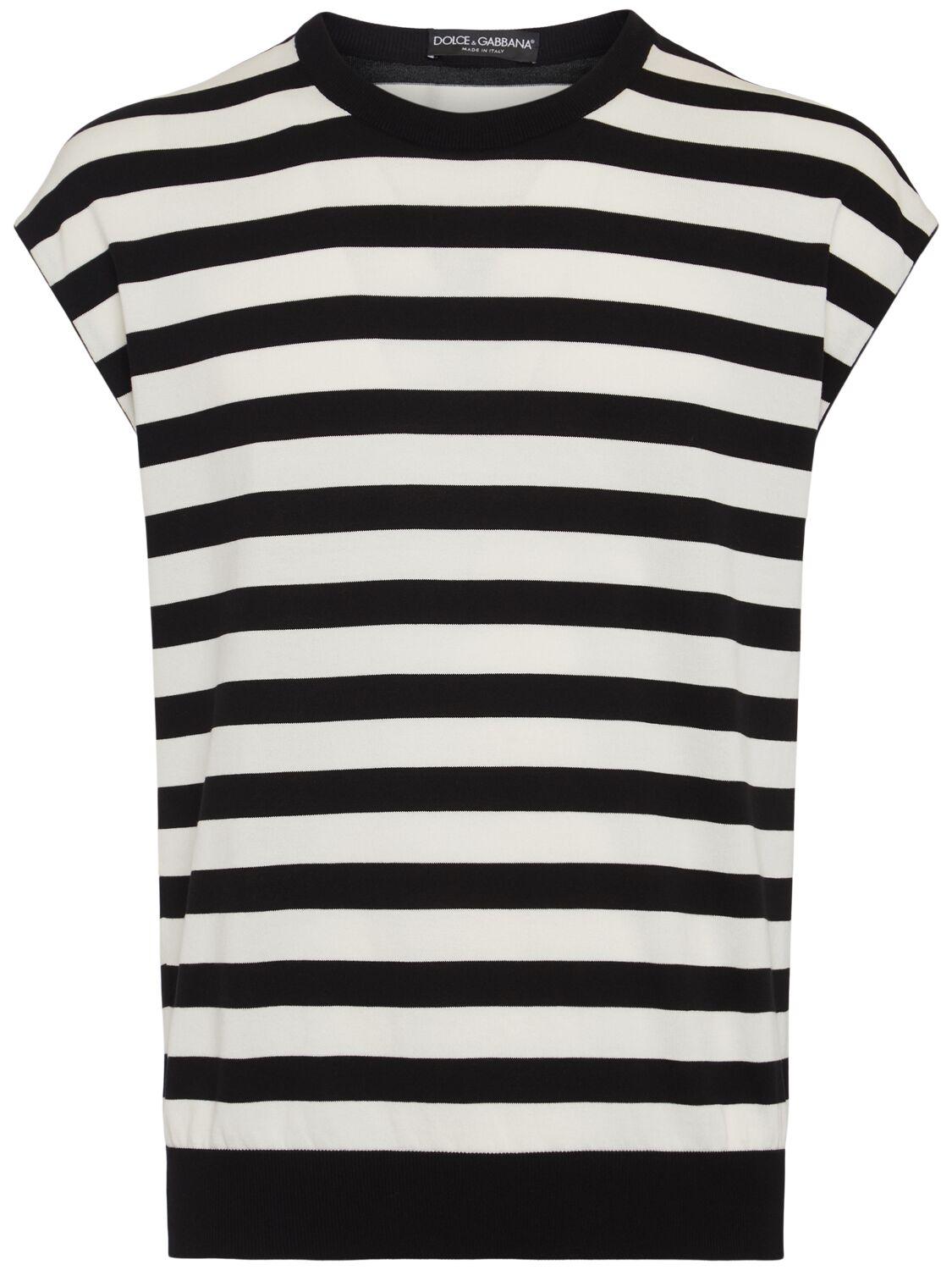 Striped Cotton Knit Top by DOLCE&GABBANA