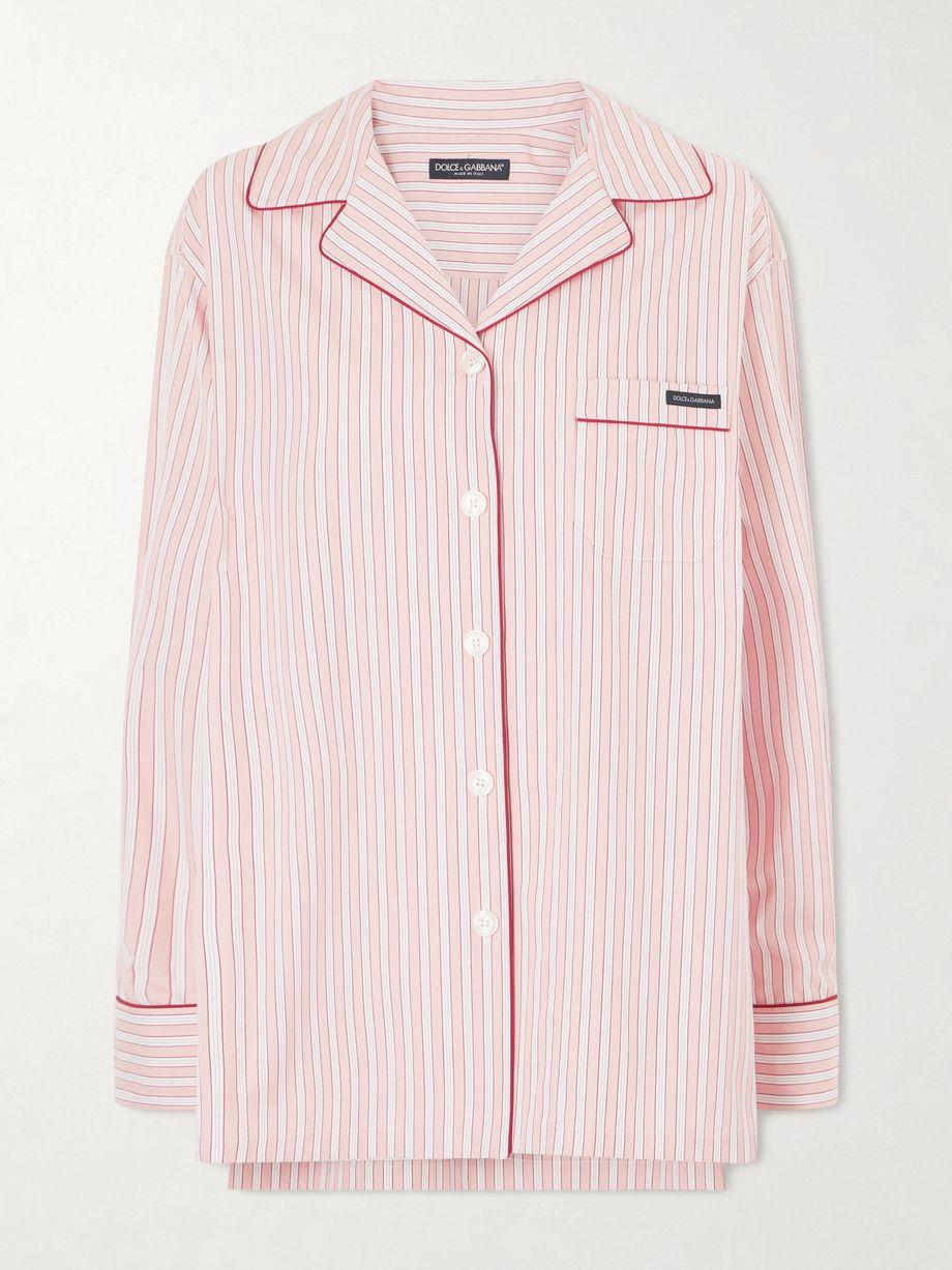 Striped cotton and silk-blend poplin shirt by DOLCE&GABBANA