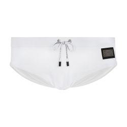Swim briefs with high-cut leg and branded plate by DOLCE&GABBANA