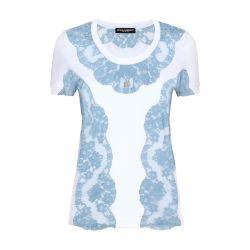 T-shirt with DG logo and lace by DOLCE&GABBANA
