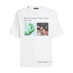 T-shirt with hand and coffee print by DOLCE&GABBANA
