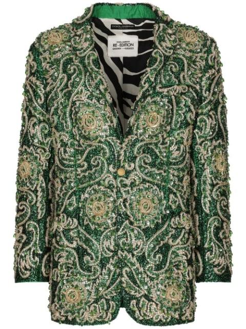 Taormina-fit embroidered single-breasted blazer by DOLCE&GABBANA