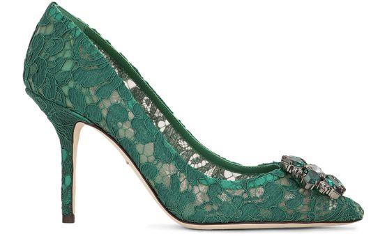 Taormina lace with crystals pumps by DOLCE&GABBANA