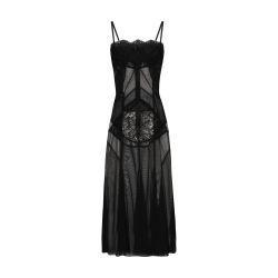 Tulle, mesh and lace slip dress by DOLCE&GABBANA