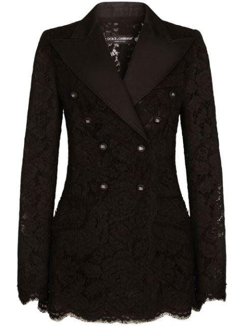 Turlington lace-detail double-breasted blazer by DOLCE&GABBANA