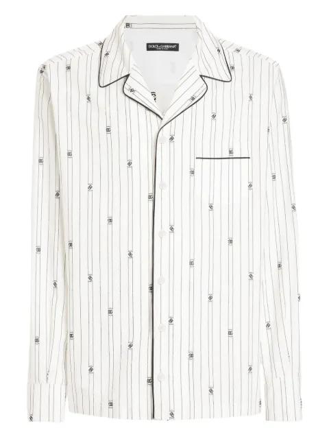 Vanity logo-detail striped shirt by DOLCE&GABBANA