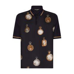 Watch-print silk polo-shirt by DOLCE&GABBANA