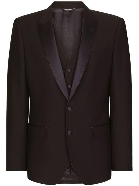 Wool Martini-fit tuxedo suit by DOLCE&GABBANA