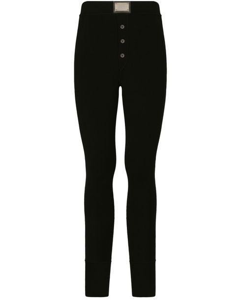 Wool leggings with logo tag by DOLCE&GABBANA