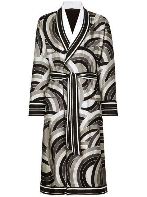 abstract-print silk robe by DOLCE&GABBANA