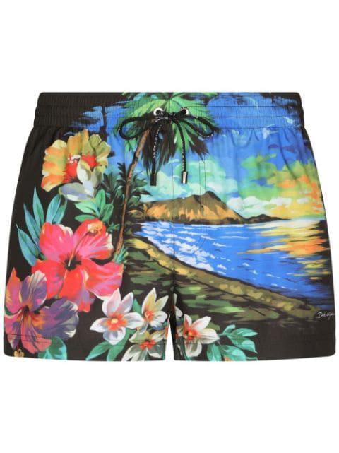 all-over graphic-print swim shorts by DOLCE&GABBANA