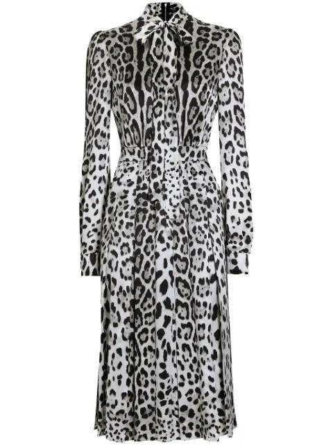 animal-print midi dress by DOLCE&GABBANA