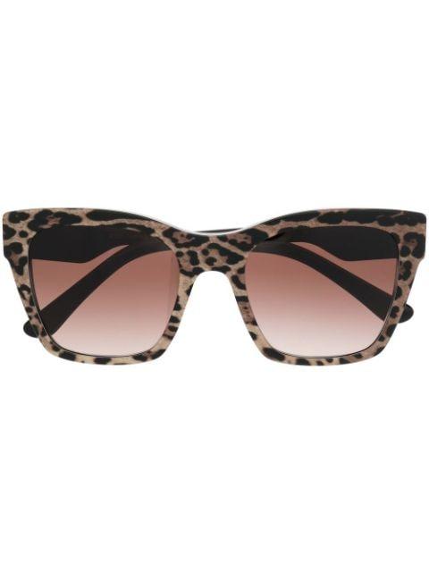 animal-print square-frame sunglasses by DOLCE&GABBANA
