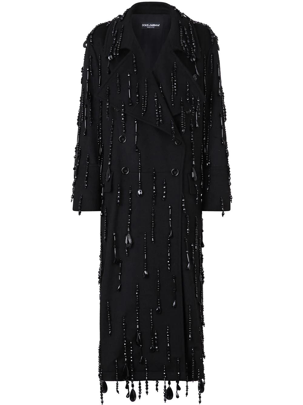 bead-embellished double-breasted coat by DOLCE&GABBANA