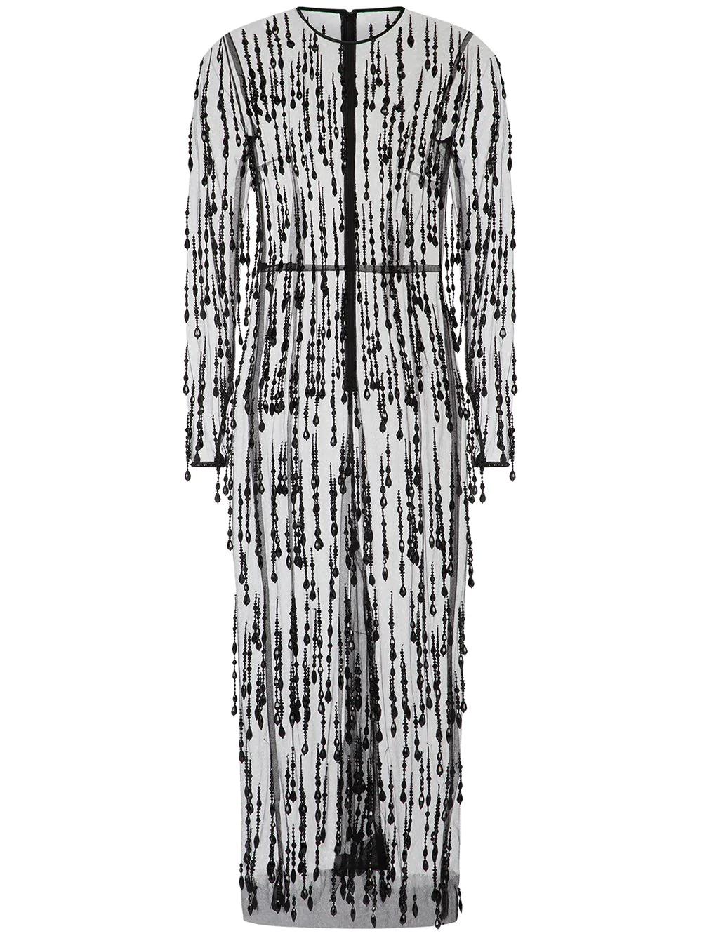 bead-embellished fringed sheath dress by DOLCE&GABBANA
