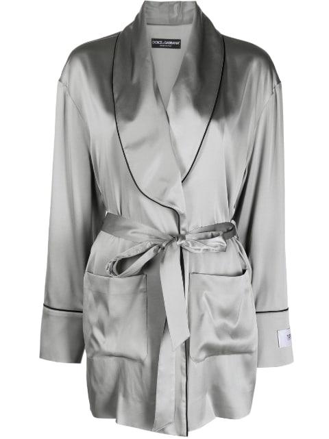 belted satin jacket by DOLCE&GABBANA