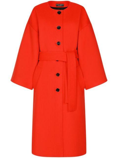 belted single-breasted coat by DOLCE&GABBANA