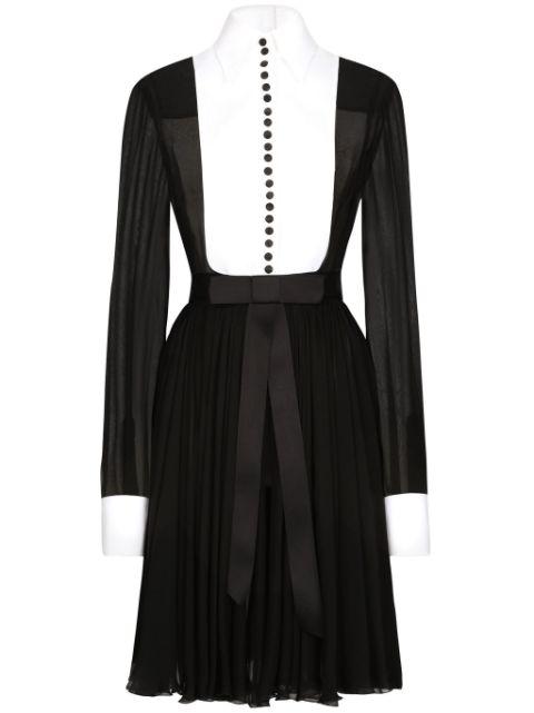 bib-collar silk-blend shirtdress by DOLCE&GABBANA