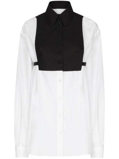 bib-detail oversize shirt by DOLCE&GABBANA