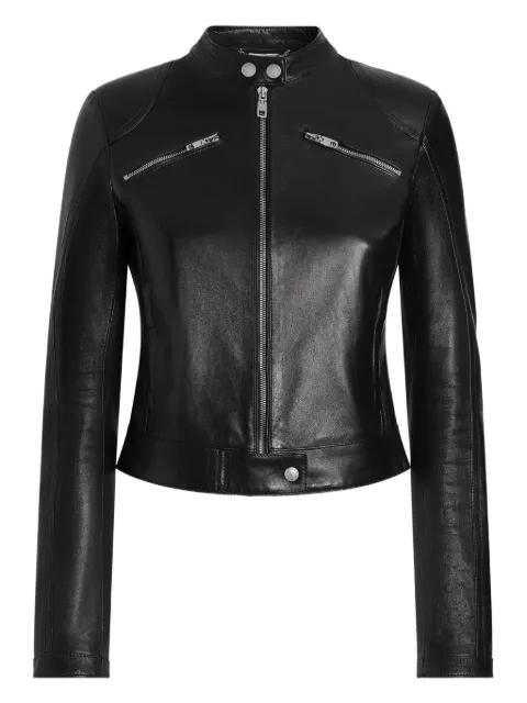 biker-style leather jacket by DOLCE&GABBANA