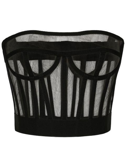 boned-bodice cropped tank top by DOLCE&GABBANA