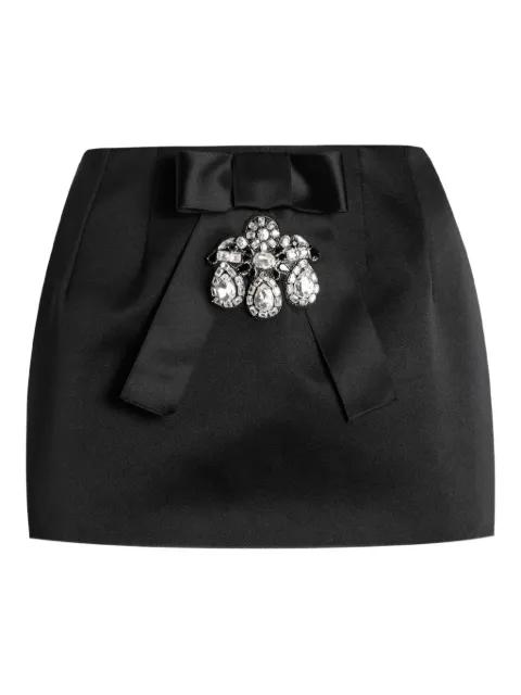 bow-embellished crystal-detail mini skirt by DOLCE&GABBANA