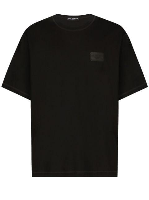 branded-tag cotton T-shirt by DOLCE&GABBANA