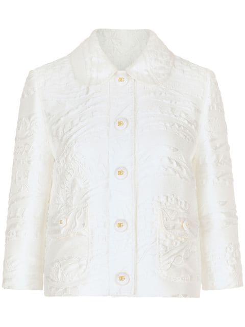 brocade rounded-collar jacket by DOLCE&GABBANA