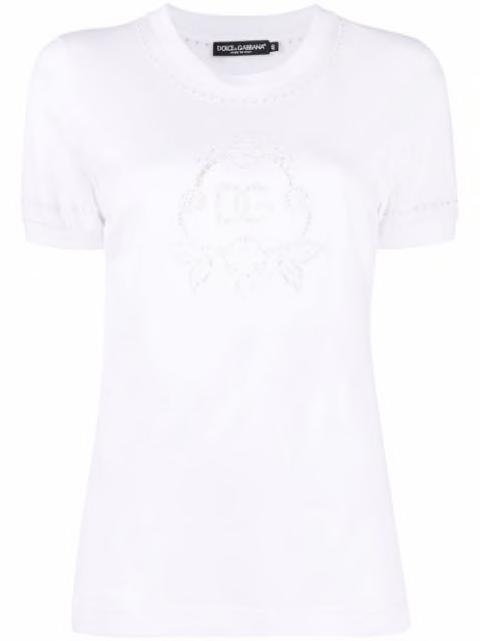 broderie-anglaise cotton T-shirt by DOLCE&GABBANA