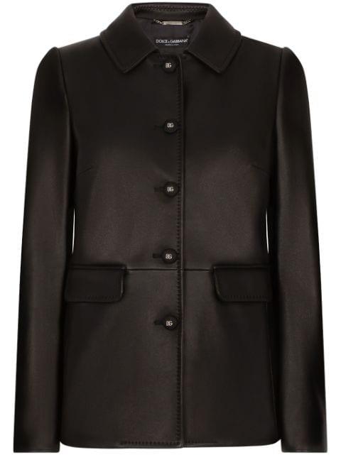button-embossed leather jacket by DOLCE&GABBANA