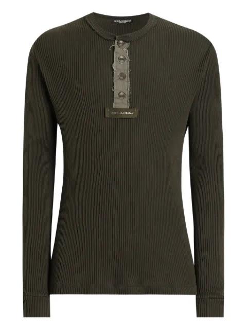 button ribbed T-shirt by DOLCE&GABBANA