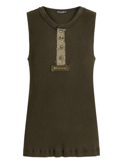 button ribbed top by DOLCE&GABBANA