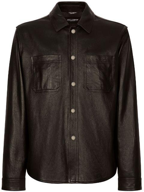 button-up leather shirt by DOLCE&GABBANA